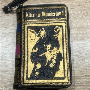 Ashley m artist Alice in Wonderland Gold & Black Book Wallet
